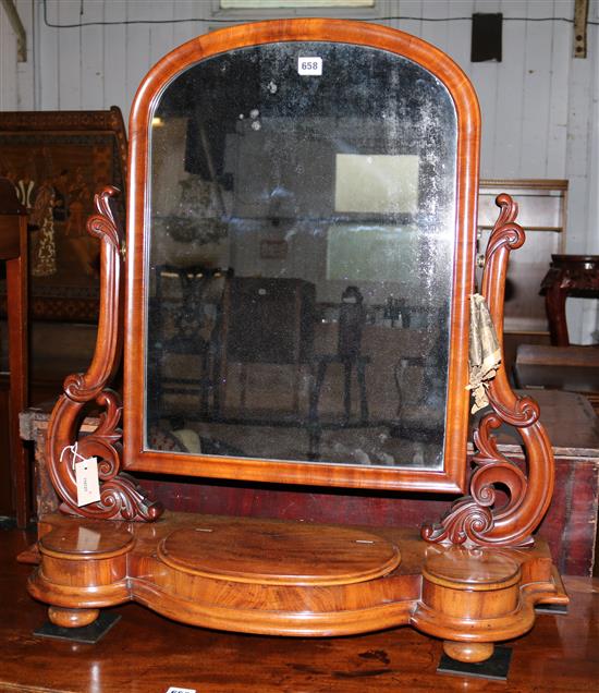 Victorian carved toilet mirror